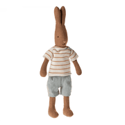 Rabbit Size 1 Chocolate Brown Striped Shirt