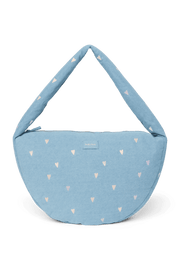 Denim Cross Body Bag Light Blue Hearts