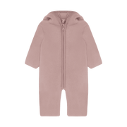 Merino Wool Pram Suit with Ears - Mahogany Rose