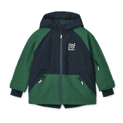 Kalle winter jacket Navy / Garden Green
