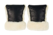 Sheepskin Hand Warmers Buggy Mittens Black Milk