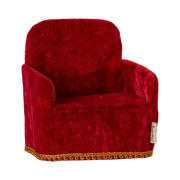 Red velvet armchair