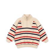 Half-Zip Sweatshirt Loupy Tangerine Stripe