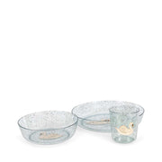 Glitter Dinner Set Swan Blue