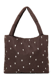 Puffy Mom Bag Brown Hearts