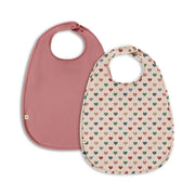 2-Pack Bibs Coeur Coloré / Faded Rose