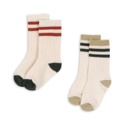 Ribbed Socks Green Stripe