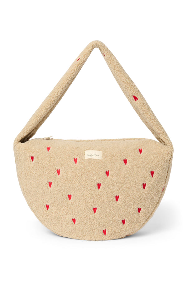 Ecru Heart Teddy Cross Body Bag