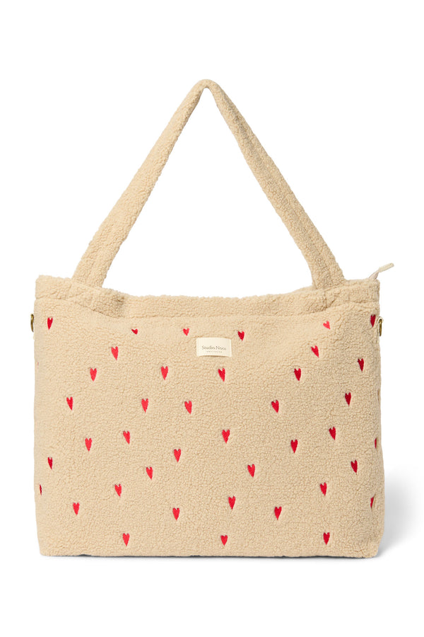 Ecru Heart Teddy Wickeltasche