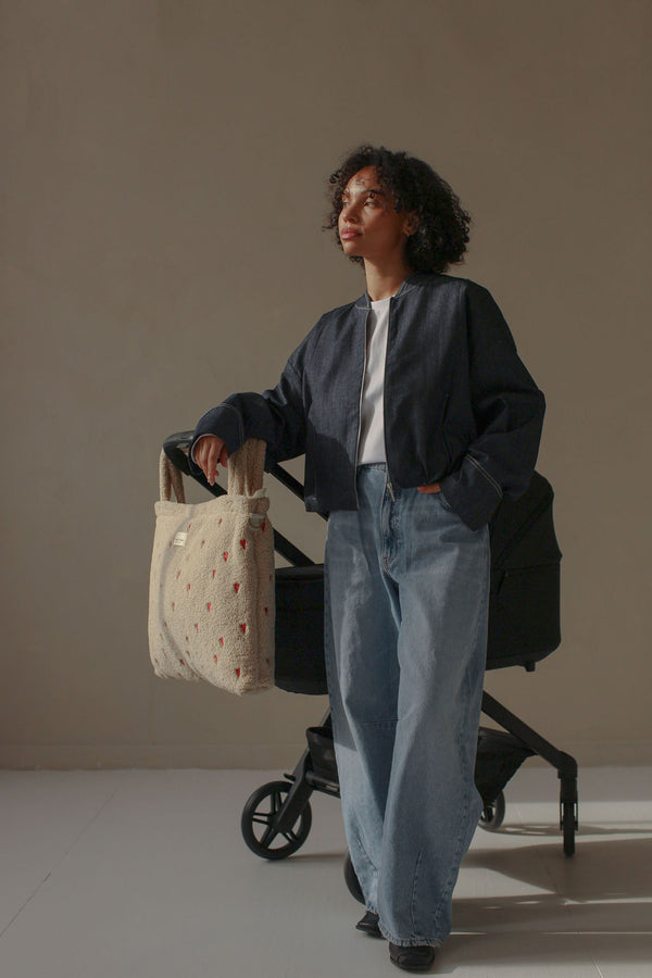 Ecru Heart Teddy Wickeltasche