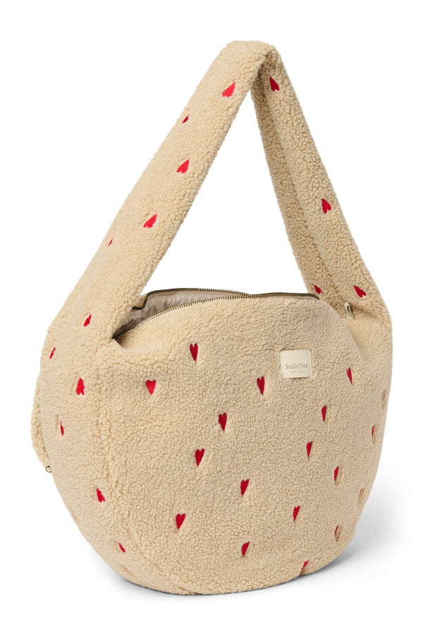 Ecru Heart Teddy Cross Body Bag