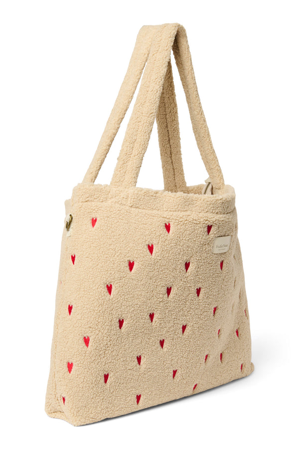 Ecru Heart Teddy Wickeltasche