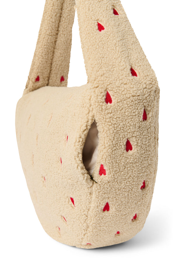 Ecru Heart Teddy Cross Body Bag