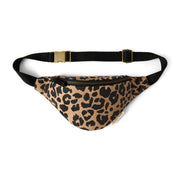 Cotton belt bag for children, brown leopard print