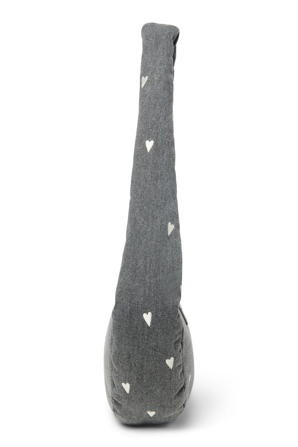 Denim Mini Cross Body Bag Gray Hearts