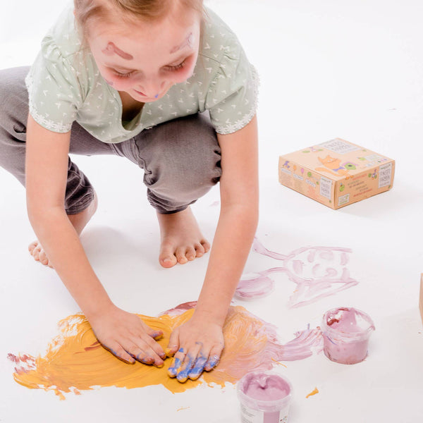 Set of 4 vegan organic finger paints "Luka"