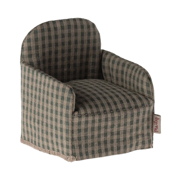 Mouse Armchair Checkered Green