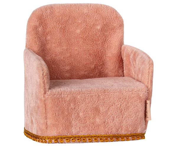 Fauteuil en velours Rose Souris