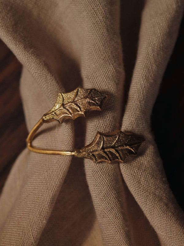4-Pack Holly Leaf Napkin Rings