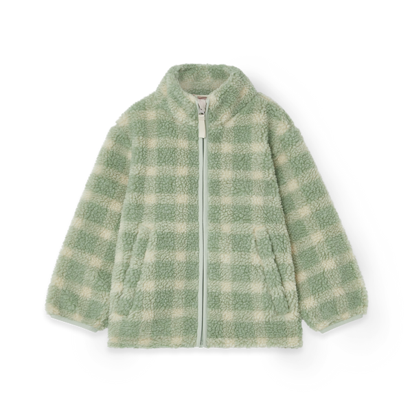 Pile Teddy Jacket Sage Check