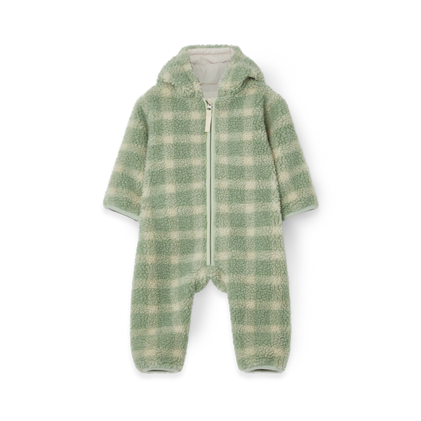 Pile Baby Overall Sage Check