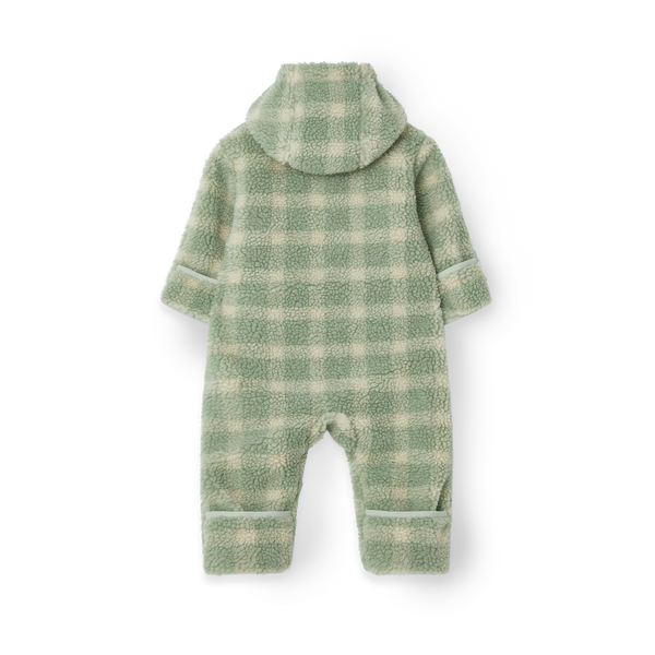 Pile Baby Overall Sage Check