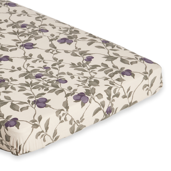 Muslin fitted sheet Plum