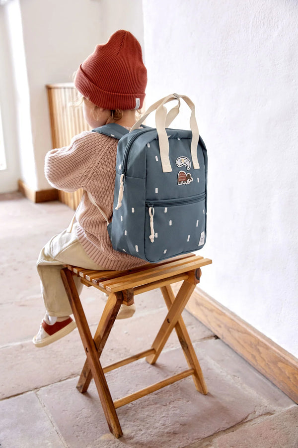 Square Kindergarten Backpack Dark Blue