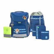 School Bag Set Slim 7-piece Unique Dark Blue