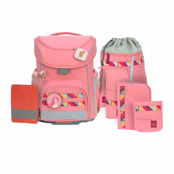 School Bag Set Slim 7-piece Unique Pink