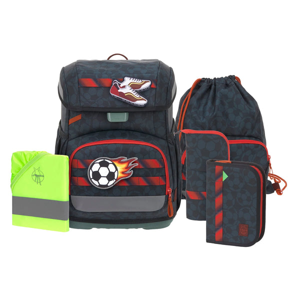 School Bag Set Light 6-piece Unique Football Dark Blue