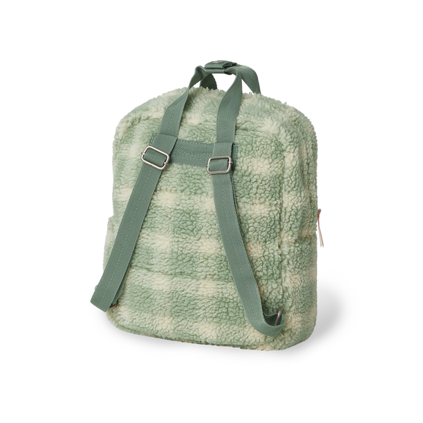 Pile teddy backpack Sage Check