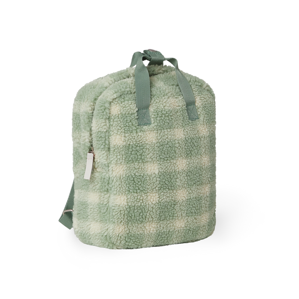 Pile teddy backpack Sage Check