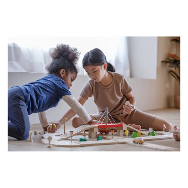 Tram with wooden accessories