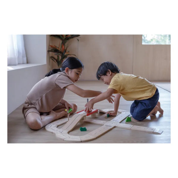Tram with wooden accessories