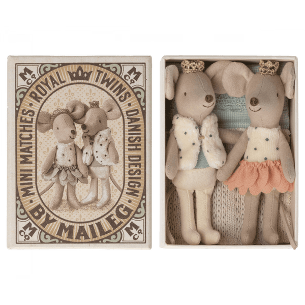 Royal twins mice in matchbox
