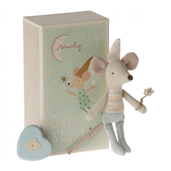 Tooth Fairy Mouse in Matchbox Light Blue