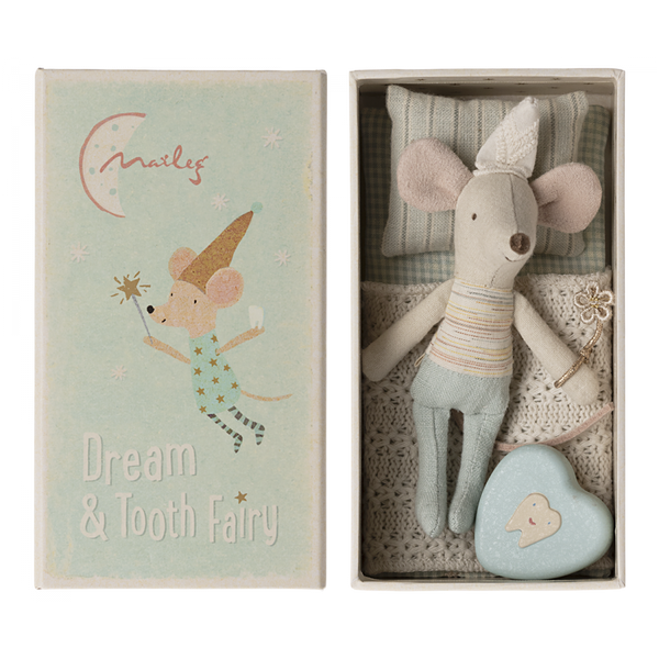 Tooth Fairy Mouse in Matchbox Light Blue