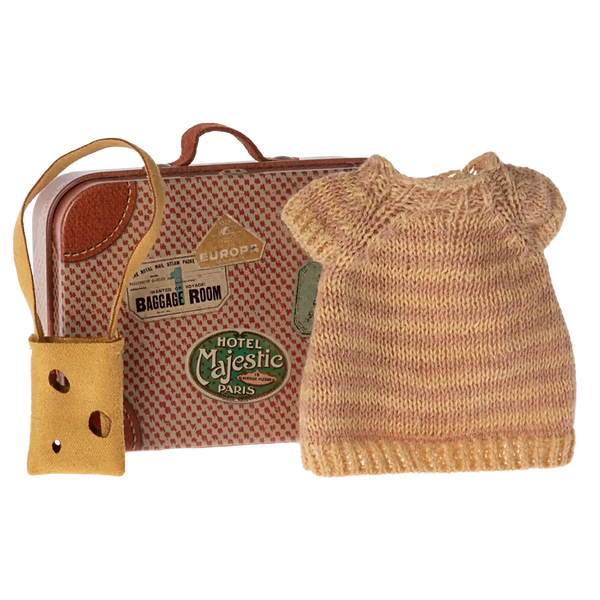 Knitted dress &amp; bag in suitcase Big Sister Mouse 