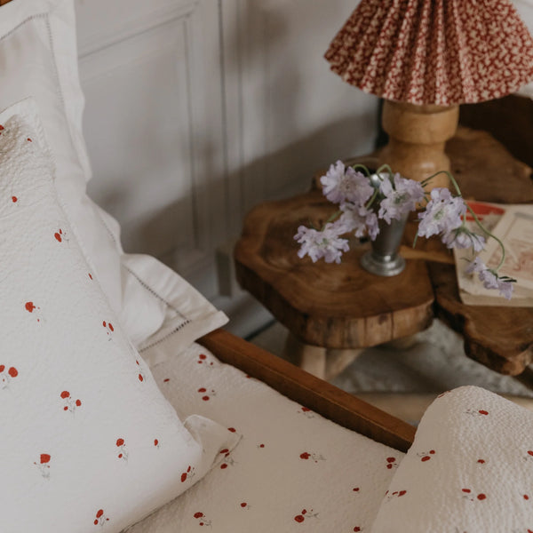 Seersucker fitted sheet Poppy