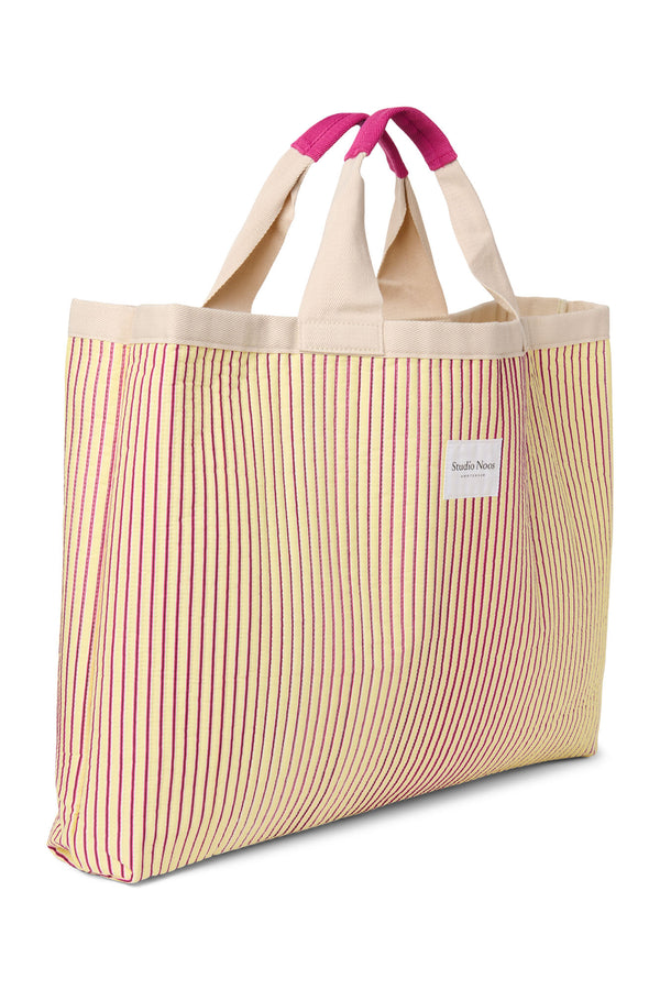 Poplin Striped Beach Bag Butter Yellow