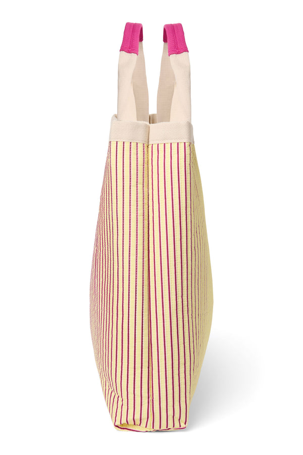 Poplin Striped Beach Bag Butter Yellow
