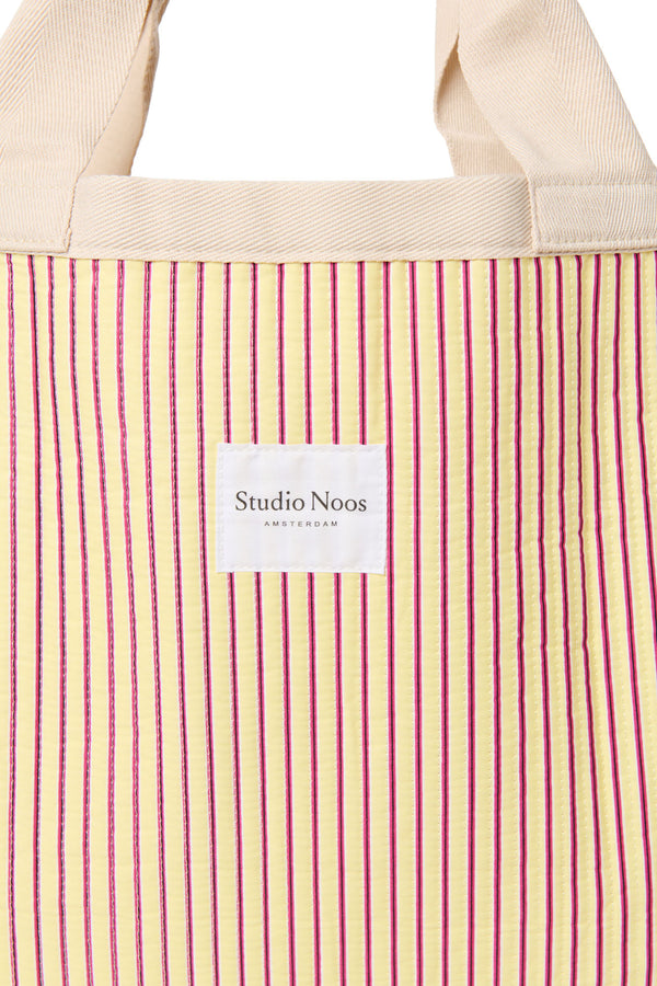 Poplin Striped Beach Bag Butter Yellow