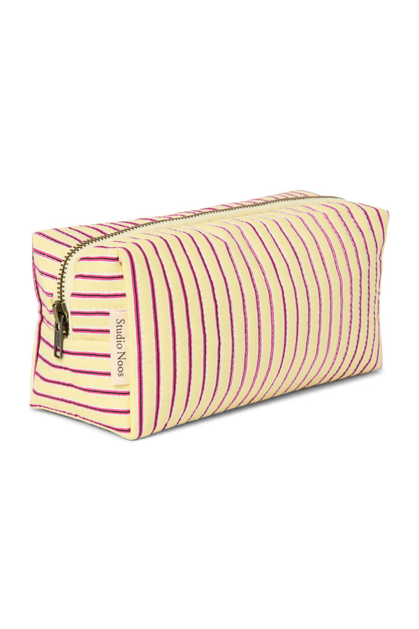 Poplin Striped Toiletry Bag Butter Yellow
