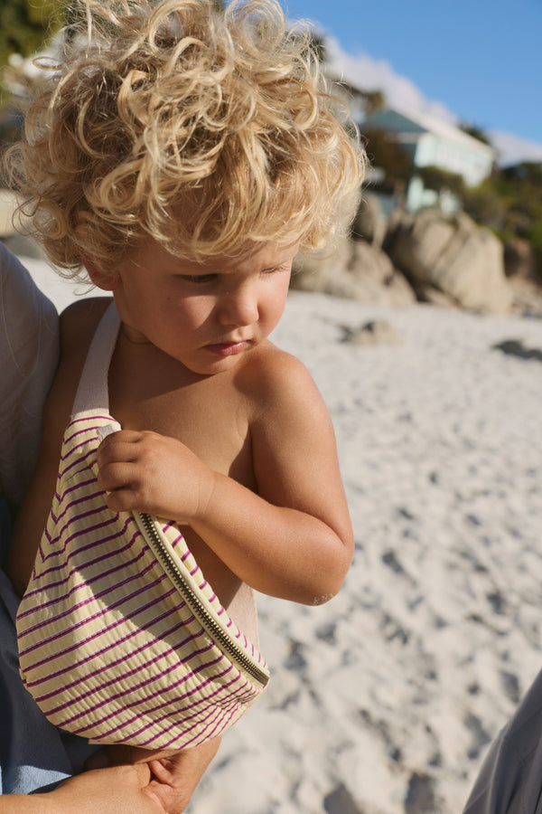 Poplin Striped Kids' Belt Bag Butter Yellow