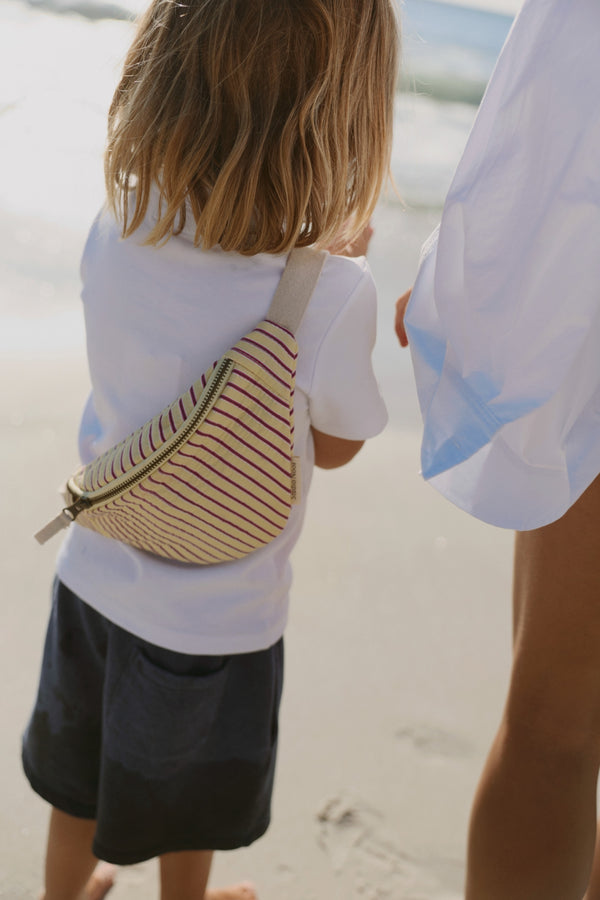 Poplin Striped Kids' Belt Bag Butter Yellow