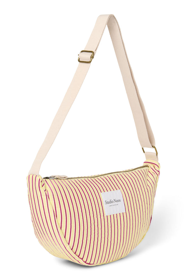 Poplin Striped Belt Bag for Adults Butter Yellow