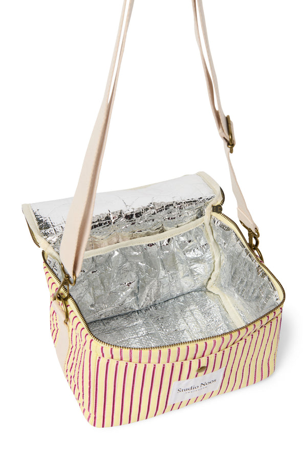 Poplin Striped Cooler Bag Butter Yellow