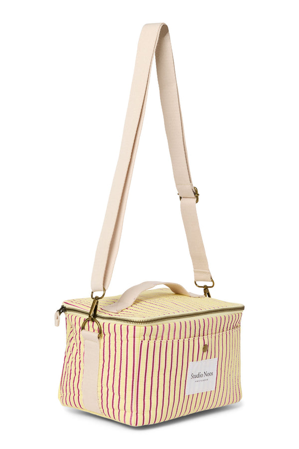 Poplin Striped Cooler Bag Butter Yellow