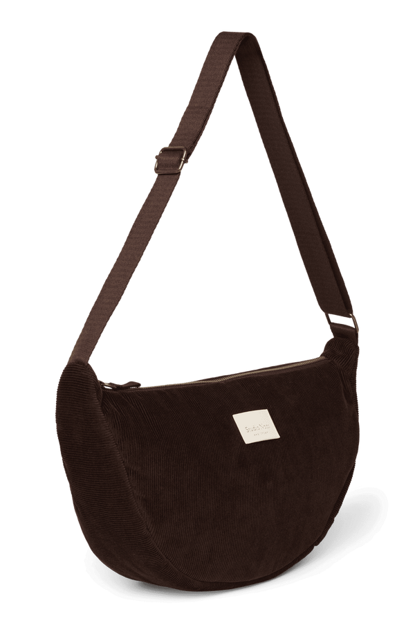 Studio Noos Rib Puffy Gürteltasche Dark Brown geöffnet